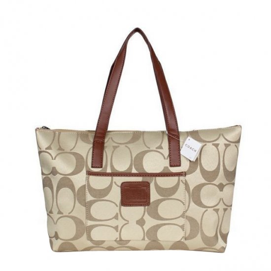 Coach Legacy Logo In Monogram Medium Khaki Totes BQA | Women